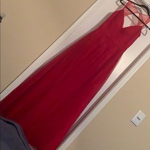 Red Keyhole Back Formal Dress